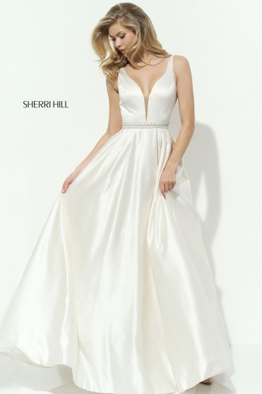 Sherri Hill 50496 White Dress