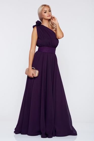 Occasional Ana Radu purple voile fabric one shoulder dress
