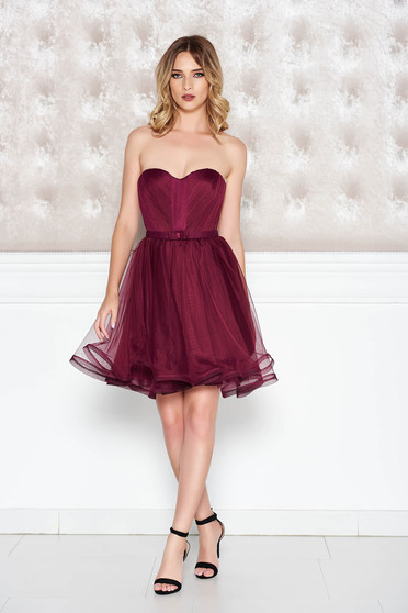 Ana Radu burgundy occasional corset dress with push-up cups