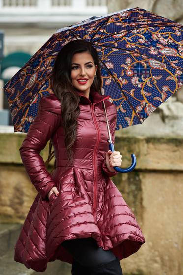 Artista burgundy slicker jacket asymmetrical cut