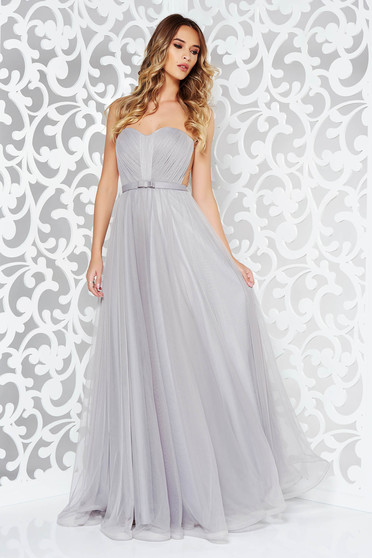 Ana Radu grey occasional net dress push-up cups