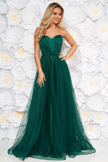 Ana Radu darkgreen occasional net dress push-up cups