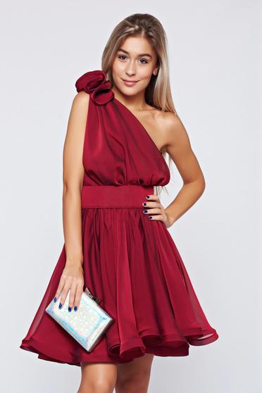 Ana Radu occasional burgundy one shoulder cloche dress