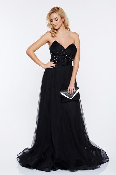 Ana Radu black dress with push-up bra occasional strass