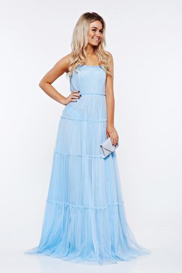 Ana Radu lightblue dress luxurious from tulle off shoulder with inside lining