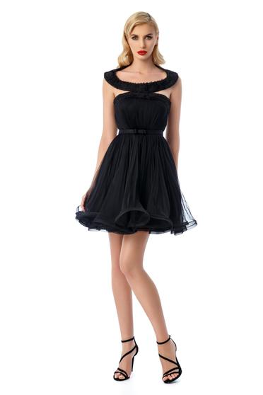 Ana Radu black dress with inside lining from tulle cloche luxurious