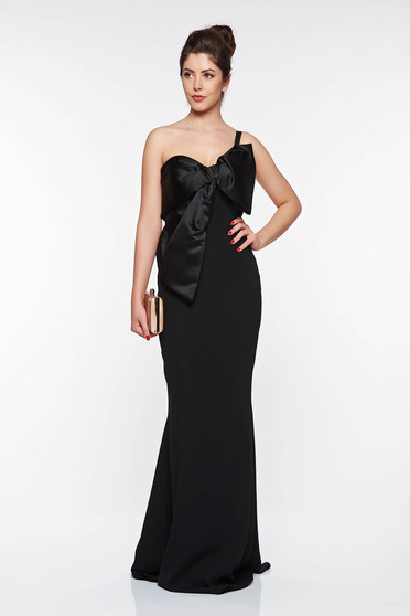 Ana Radu black luxurious dress from non elastic fabric mermaid with push-up cups