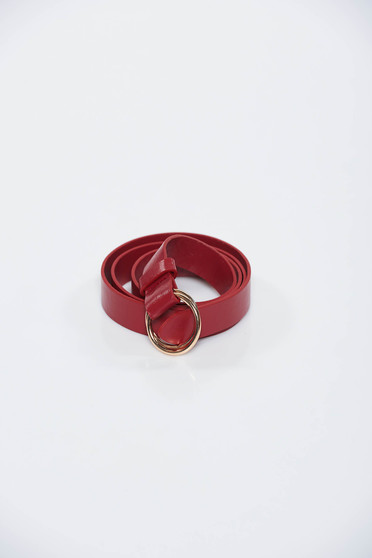 StarShinerS red belt metallic buckle from ecological leather