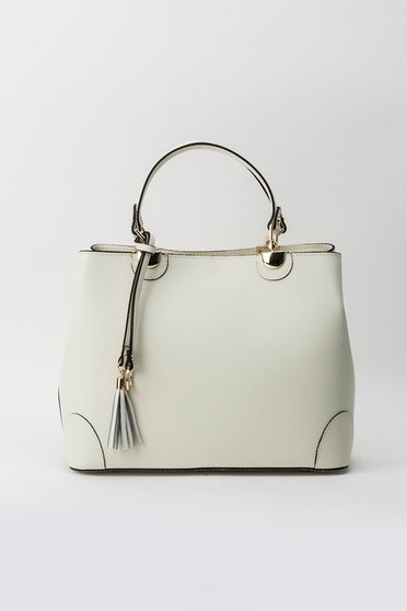 Nude office bag natural leather long, adjustable handle