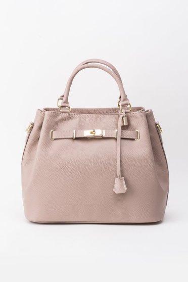Rosa office bag natural leather with metalic accessory
