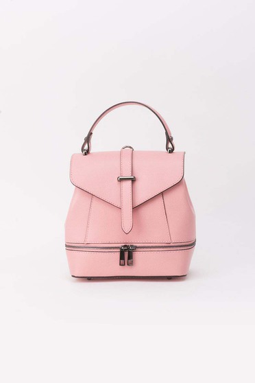 Rosa leather backpacks zipper accessory metallic buckle