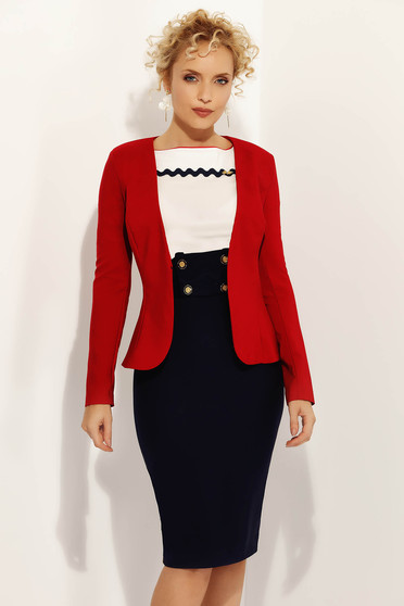 Fofy red office tented jacket long sleeve slightly elastic fabric