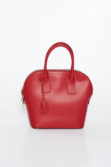 Burgundy office bag natural leather with a compartment with internal pockets