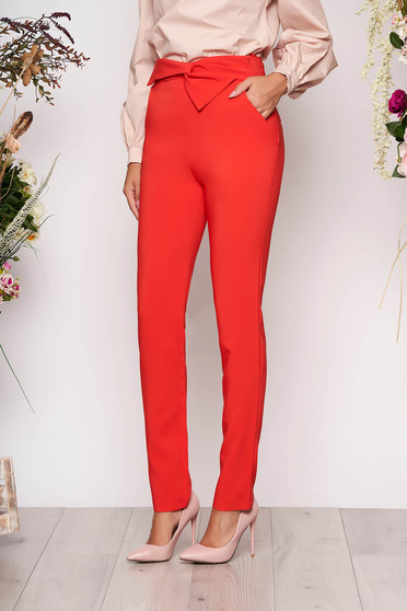 LaDonna coral office high waisted trousers slightly elastic fabric with pockets