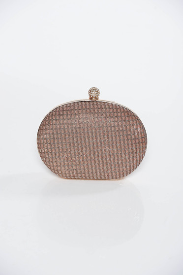 Brown bag occasional long chain handle elegant with glitter details