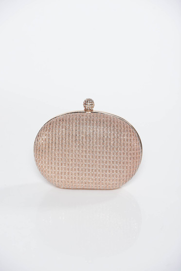 Cream bag occasional long chain handle elegant with glitter details