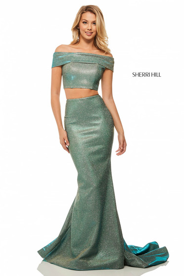Sherri Hill 52757 Aqua Dress