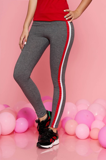 SunShine darkgrey sporty tights with medium waist with elastic waist slightly elastic cotton