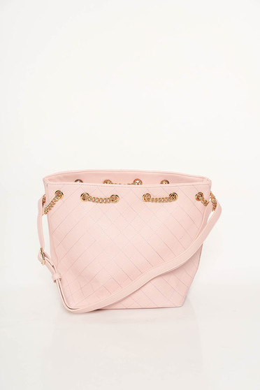 Rosa casual bag from ecological leather metallic chain accessory