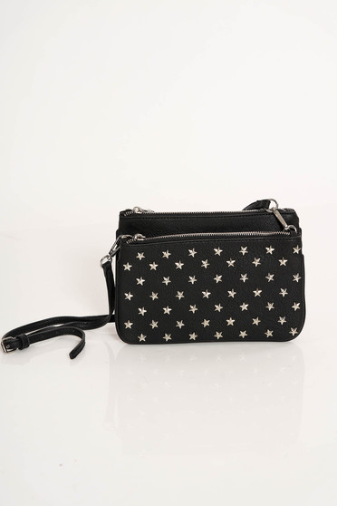 Top Secret black casual bag ecological leather with metallic spikes