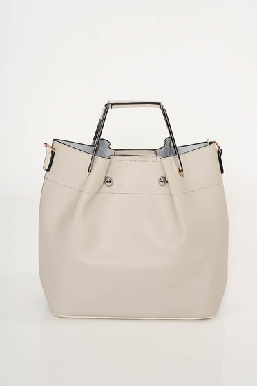 Cream bag office from ecological leather