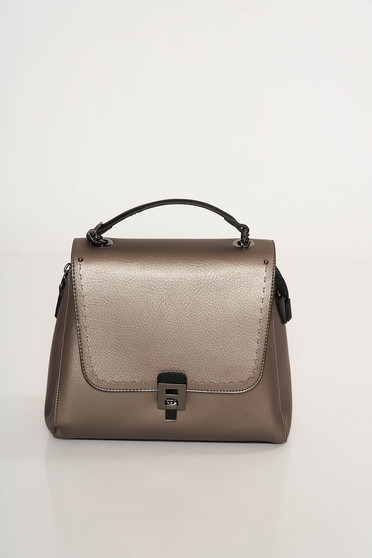 Darkgrey bag casual from ecological leather
