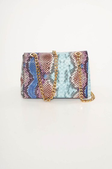 Blue bag from ecological leather animal print