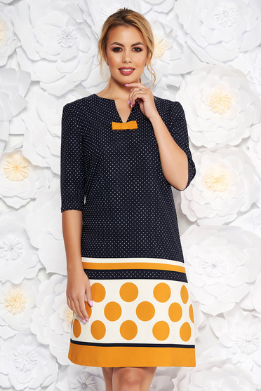 Fofy mustard elegant daily a-line dress bow accessory