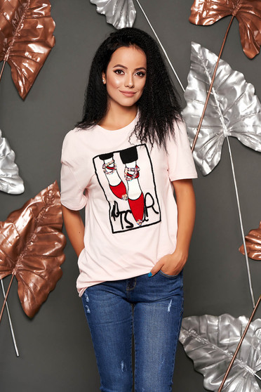 Rosa casual flared t-shirt short sleeves thin fabric