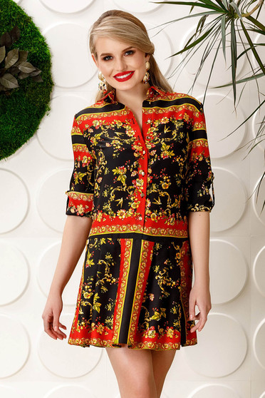PrettyGirl black daily straight dress long sleeved from satin fabric texture with inside lining