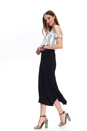 Black skirt casual high waisted asymmetrical midi