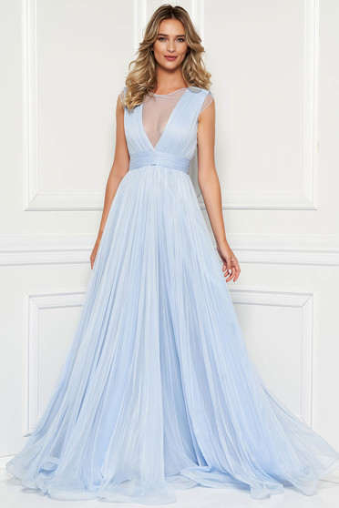 Ana Radu lightblue luxurious dress from tulle with inside lining with push-up cups evening dresses