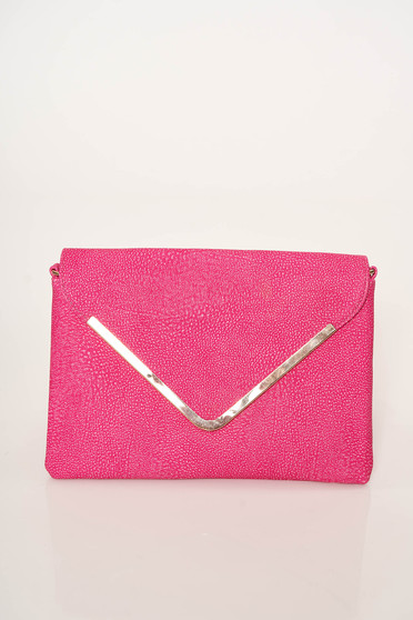 Pink bag casual from ecological leather dettachable shoulder strap clutch