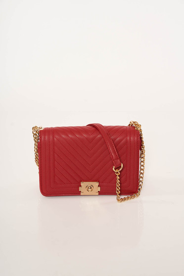 Red bag office from ecological leather