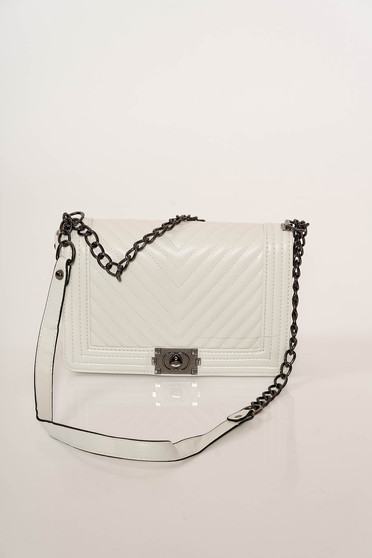 White bag elegant from ecological leather