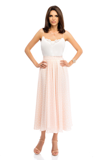 Peach skirt occasional midi cloche voile fabric