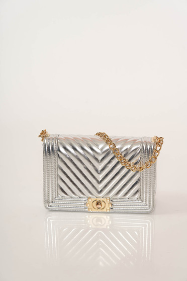 Bag silver elegant metallic chain accessory metallic color