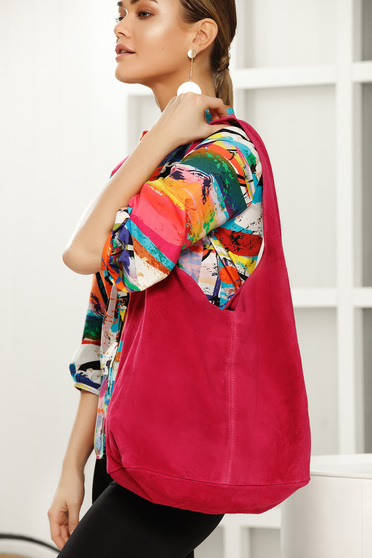 Fuchsia casual bag medium handles with an accessory