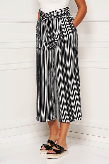 Black trousers straight elastic waist
