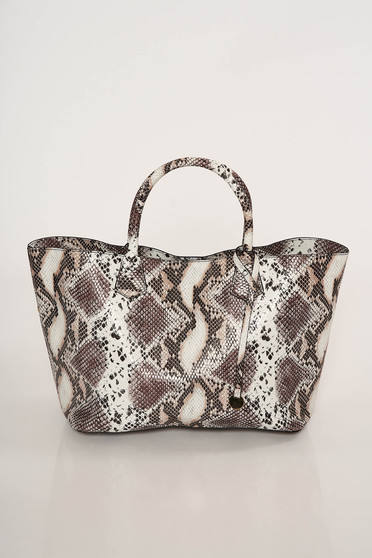 Casual bag snake print medium handles