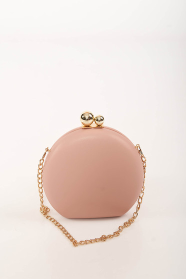 Lightpink bag occasional faux leather long chain handle