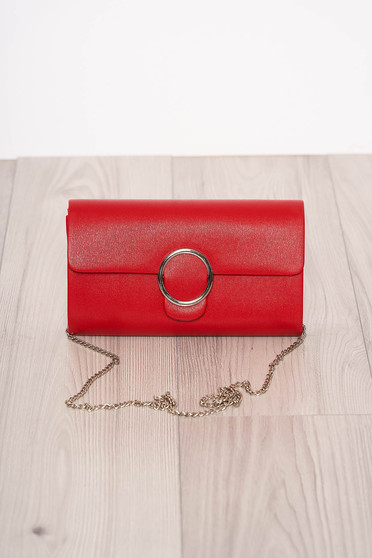 Red bag elegant long chain handle detachable chain