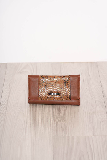 Brown wallet snake print