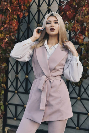 Lightpink lady set with trousers 2 pieces elegant cloth thin fabric detachable cord