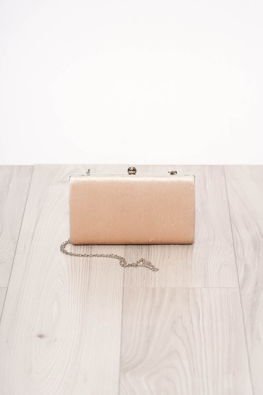 Bag cream long chain handle allure of satin buckle accessory from ecological suede occasional
