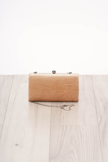 Bag cappuccino long chain handle allure of satin buckle accessory from ecological suede occasional