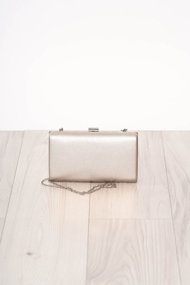 Bag silver occasional long chain handle buckle accessory ecological leather