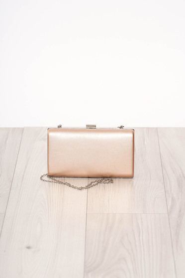 Bag lightpink occasional long chain handle buckle accessory ecological leather