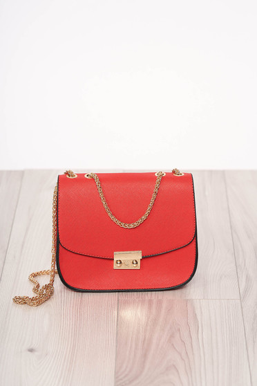 Bag red zipper accessory ecological leather long chain handle buckle accessory