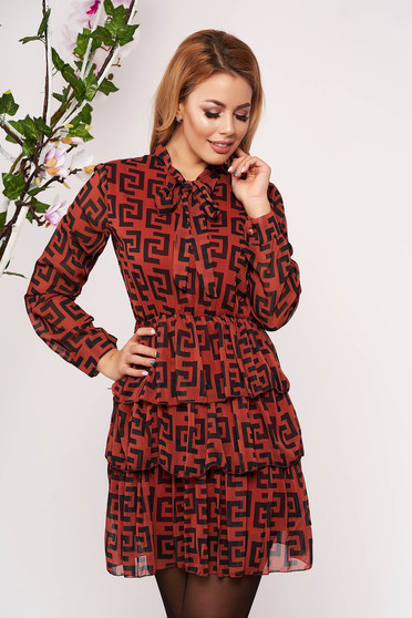 Bricky dress daily short cut cloche with inside lining with elastic waist with ruffle details airy fabric